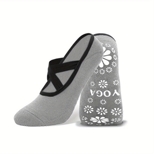 Non slip Yoga Socks Cross Strap Soft Sweat Absorbing Sports Pilates Socks