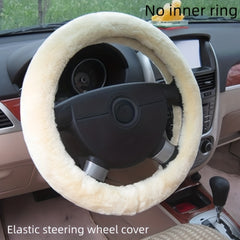 Plush Steering Wheel Cover Universal Fit Winter Car Handle Decoration