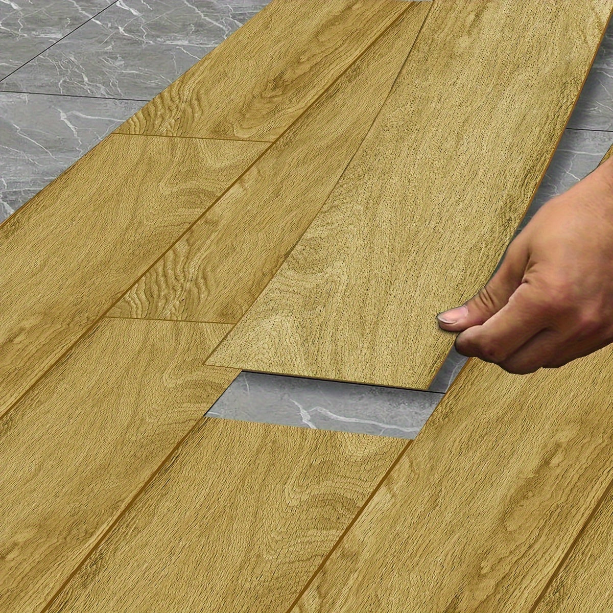 Classic Wood Grain Raw Printing Waterproof Floor Stickers