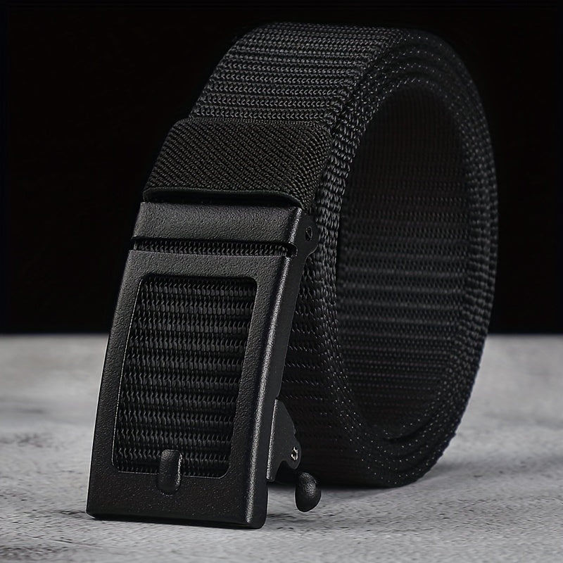 Men's Automatic Buckle Canvas Belt Inner Wear Casual Cargo Pants Belt
