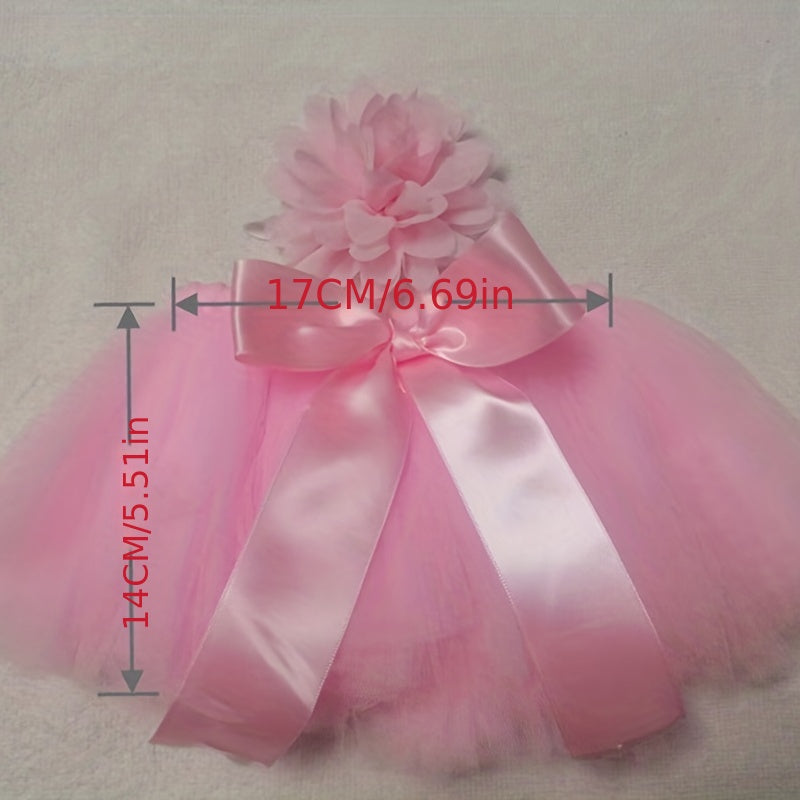 Newborn Baby Girls Tutu Skirt Headband Set Flower Hairband Infant Toddler Dress