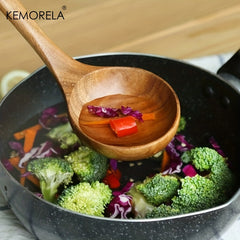 5pcs Wooden Cooking Spoon Set for Effortless Meal Prep
