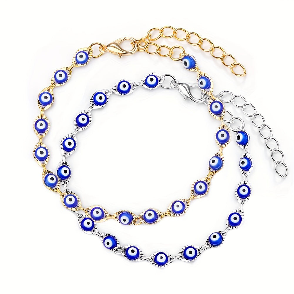 Multicolor Devil's Eye Beads Resin Bracelet