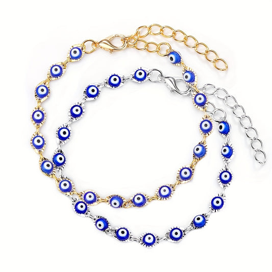 Multicolor Devil's Eye Beads Resin Bracelet