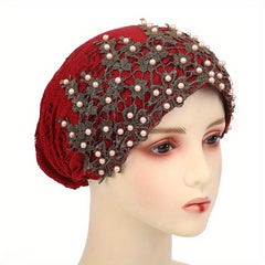 Turban Cap Flower Embroidery Head Wrap Elastic Bonnet Bohemian Chemo Hats