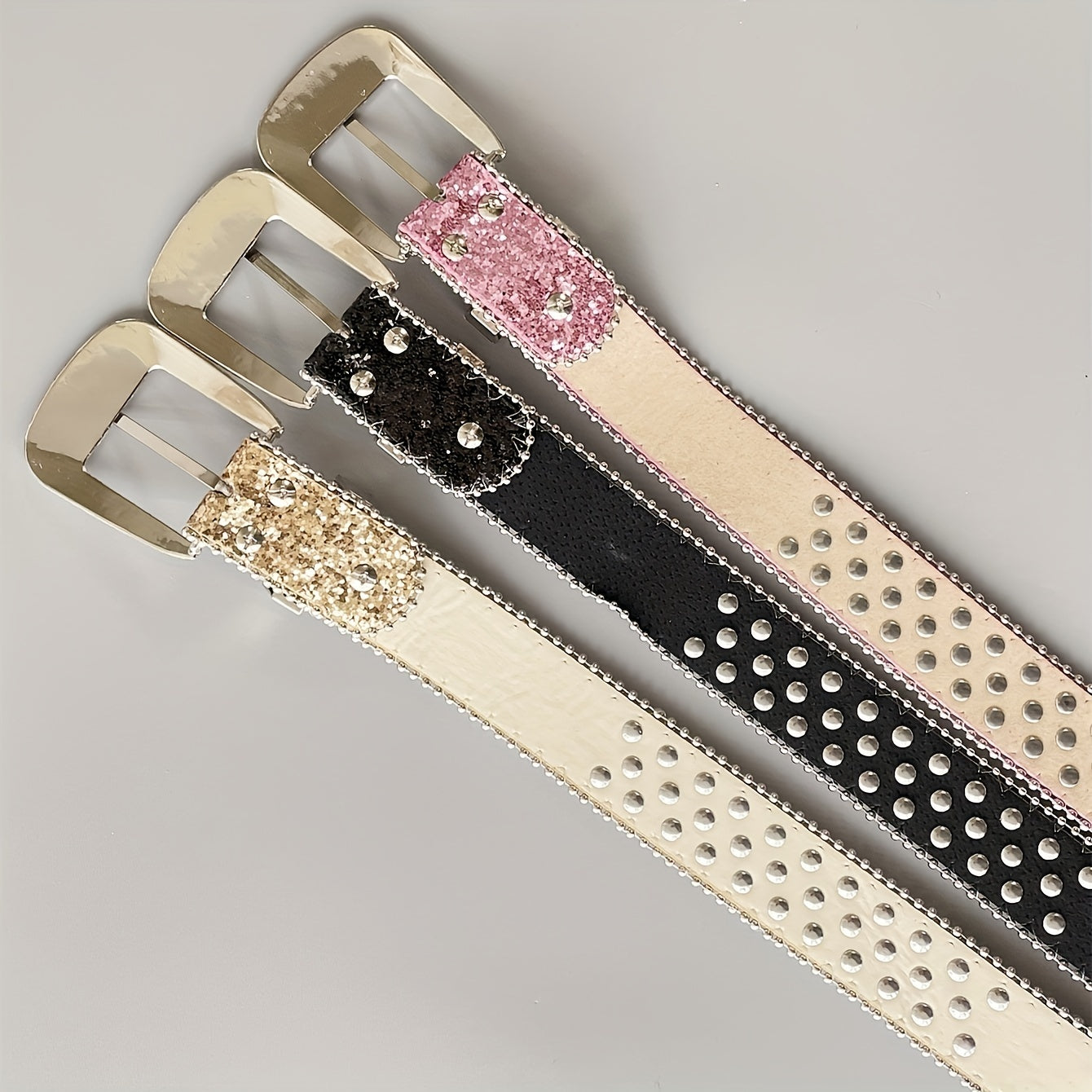 Pink Rhinestone Belt Y2K Cowgirl Jeans Belts For Women