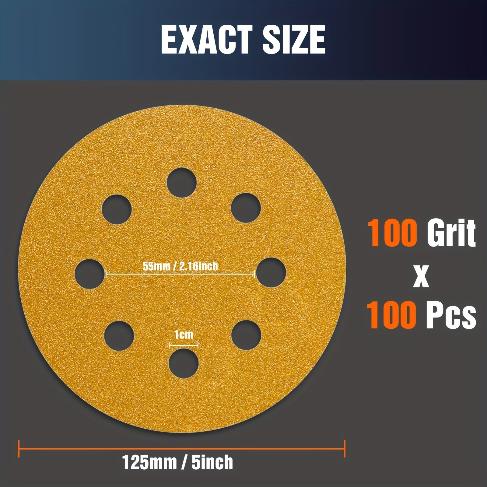 125mm Yellow Flocking Disc Sandpaper for Wood Metal Polishing