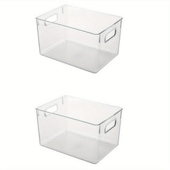 2pcs Plastic Storage Bins for Kitchen Pantry Fridge Cabinet