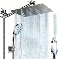 Adjustable Stainless Steel Shower Head with Handheld Sprinkler