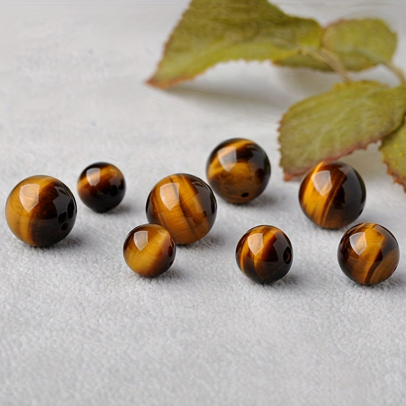 Natural Tiger Eye Beads Brown Smooth Beads Various Sizes DIY Bracelet Necklaces