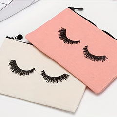 Eyelashes Pattern Storage Pouch Zipper Makeup Bag