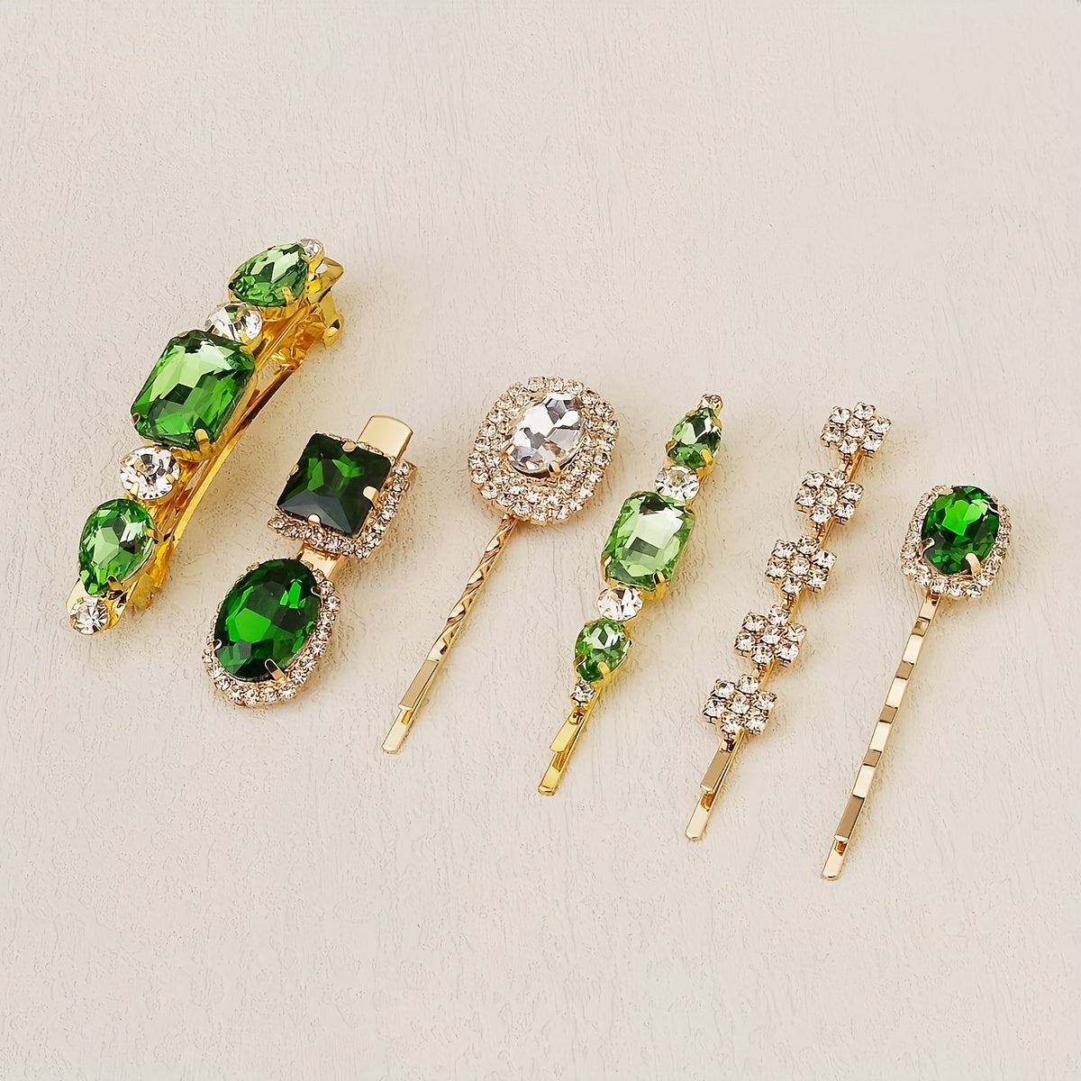6pcs Crystal Rhinestone Bobby Pins Metal Hair Accessories for Girls Women