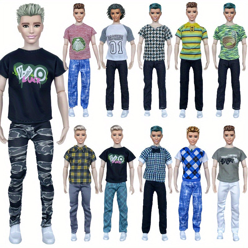 10pcs Mixed Doll Clothes Set High Polyester Outfits for Dolls