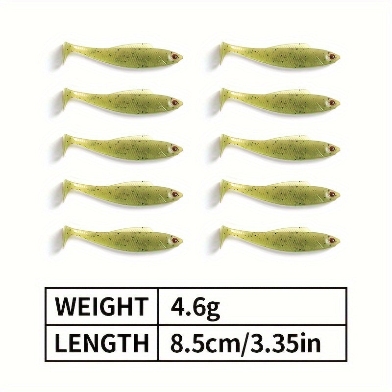 100pcs Bionic Soft Fishing Bait Trout Bass Paddle Tail Twister Tail Soft
