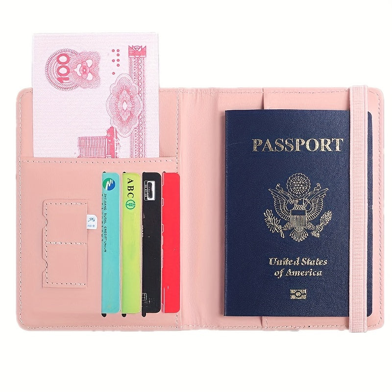 RFID Blocking Leather Passport Holder Wallet