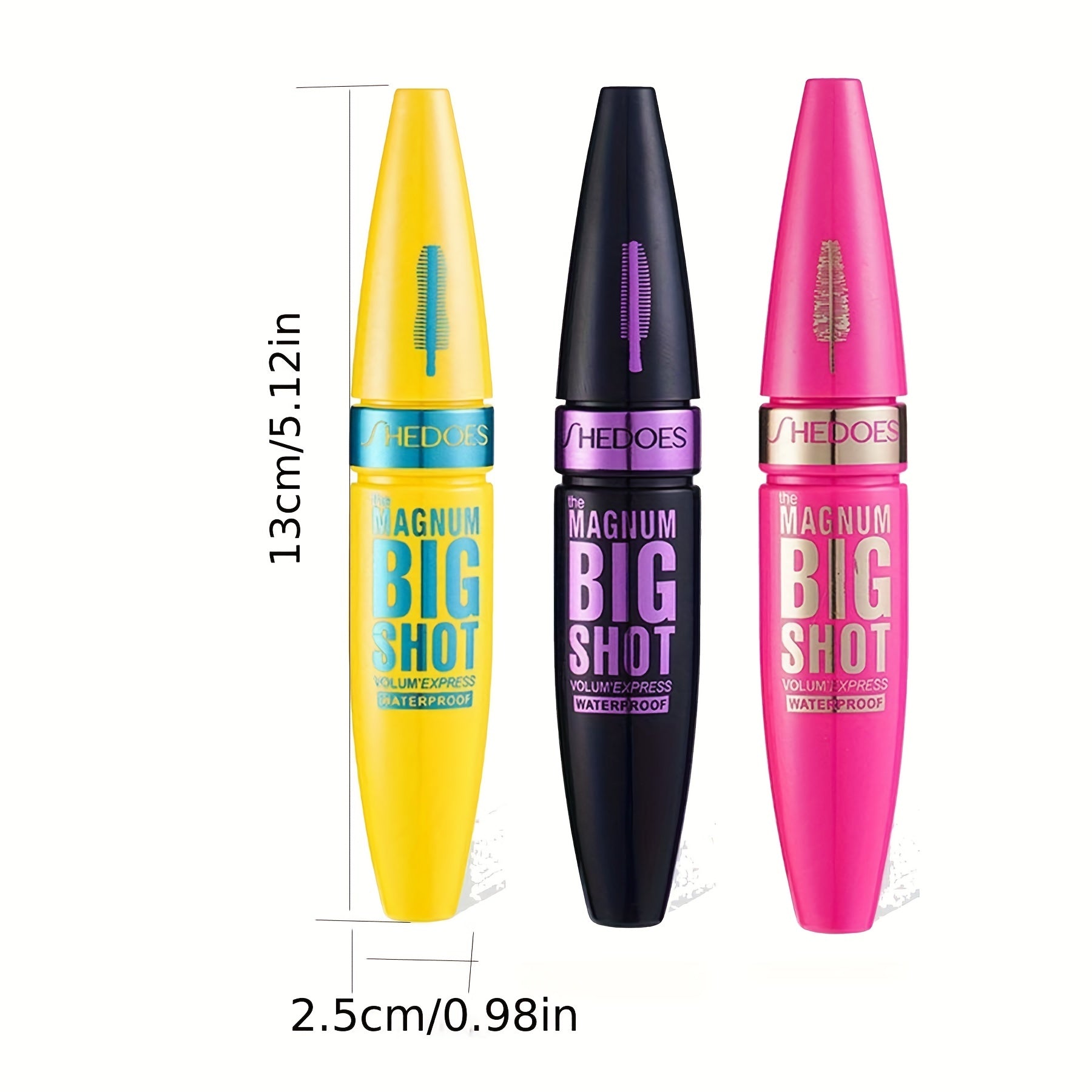 3pcs Mascara Set 3 Brush Head Types Smudge Proof Long Lasting Eye Makeup