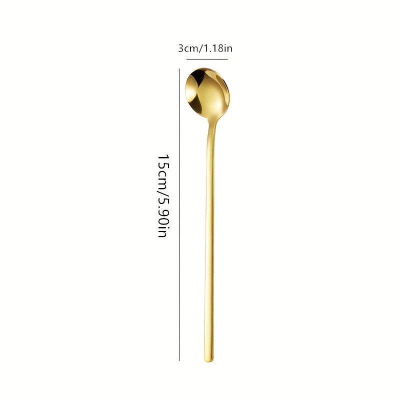 3pcs Stainless Steel Dessert Spoon Modern Stirring Spoon Reusable