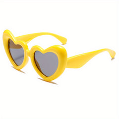 Y2K Inflated Heart Sunglasses Retro Funny UV400 Sun Shades
