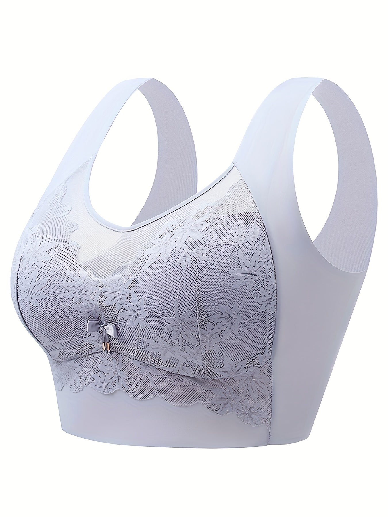 Women's Full Coverage Wireless Bra, Lace Design
