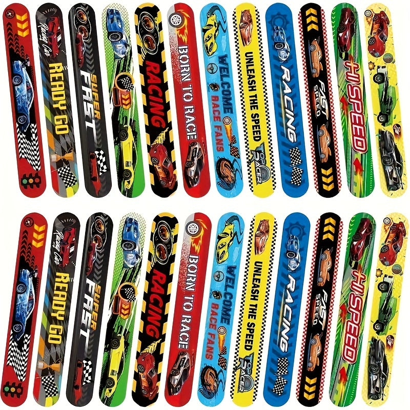 12pcs Racing Slap Bracelets for Racing Party Favors