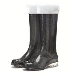 Winter Warm High Tube Women's Rain Boots Waterproof