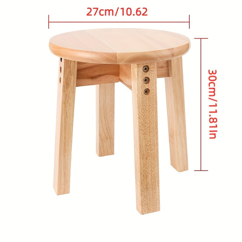 Durable Solid Wood Small Round Stool Shoe Changing Seat