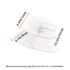 Ruched Solid Bucket Hat Wide Brim UV Protection Basin Hat Lightweight Foldable