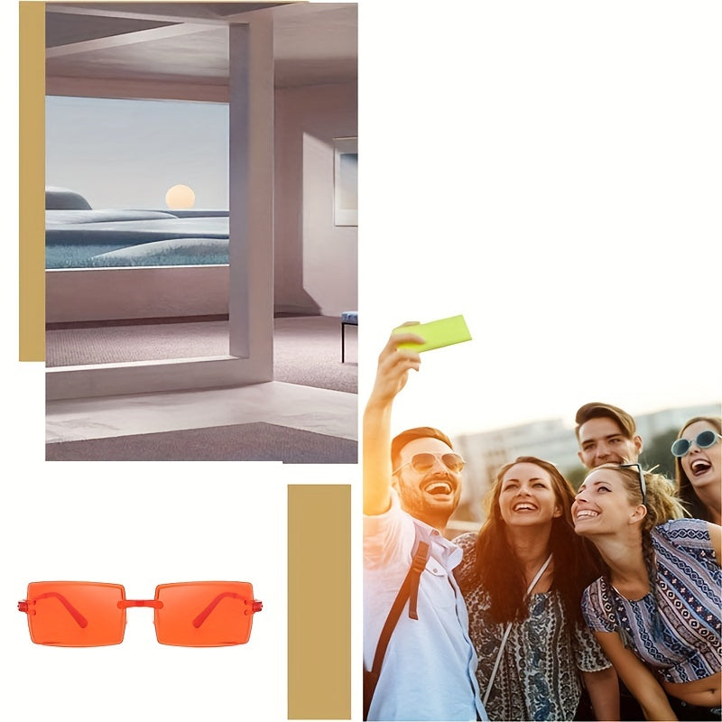 Photochromic Rimless Sunglasses UV400