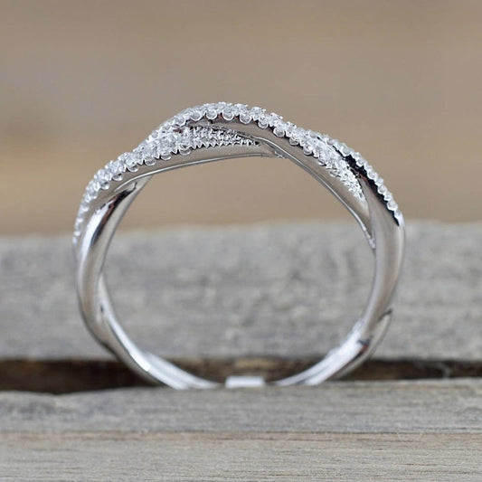 Minimalism Zircon Twist Ring Women's Daily Engagement Jewelry