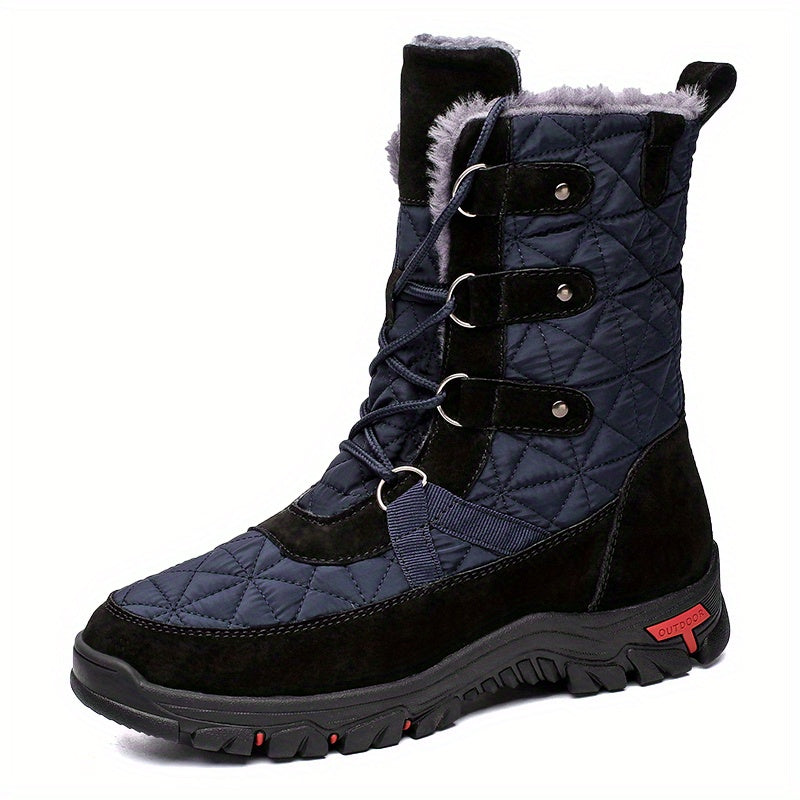 Men's Snow Boots Waterproof High Top Lace Up Hiking Shoes