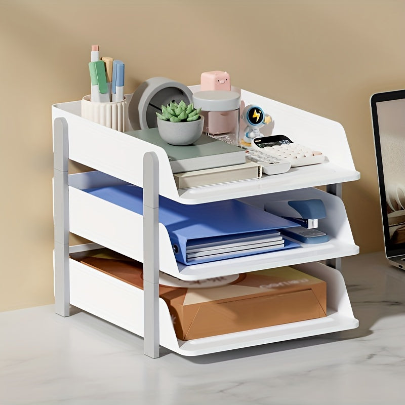 Desktop Stationery Storage Box Stackable File Storage Basket