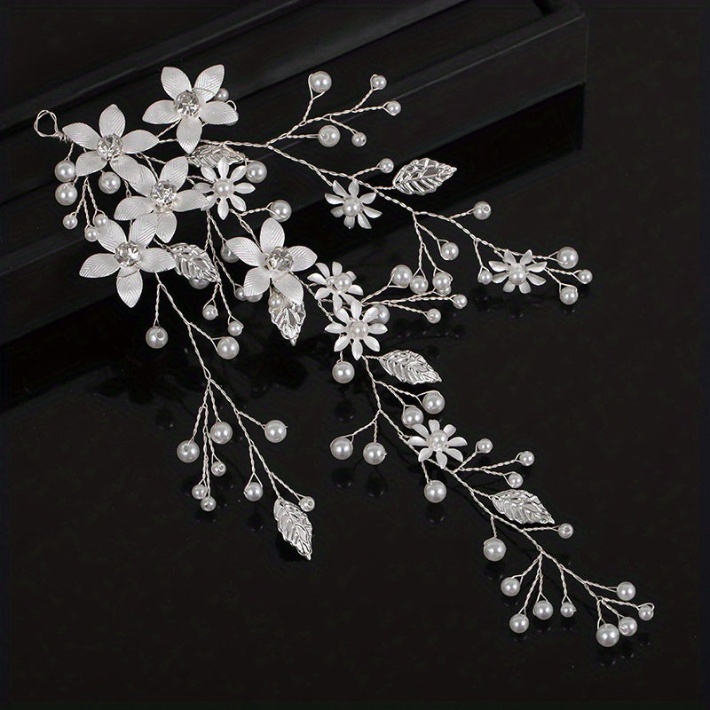 Faux Pearl Floral Head Piece Bridal Wedding Hair Accessories