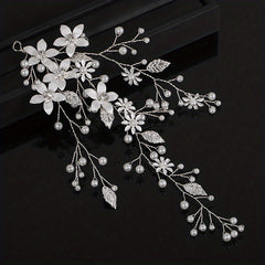 Faux Pearl Floral Head Piece Bridal Wedding Hair Accessories