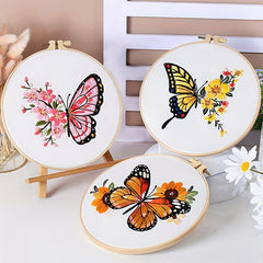 Butterfly Embroidery Kit DIY 3D Cross Stitch Handicraft Set