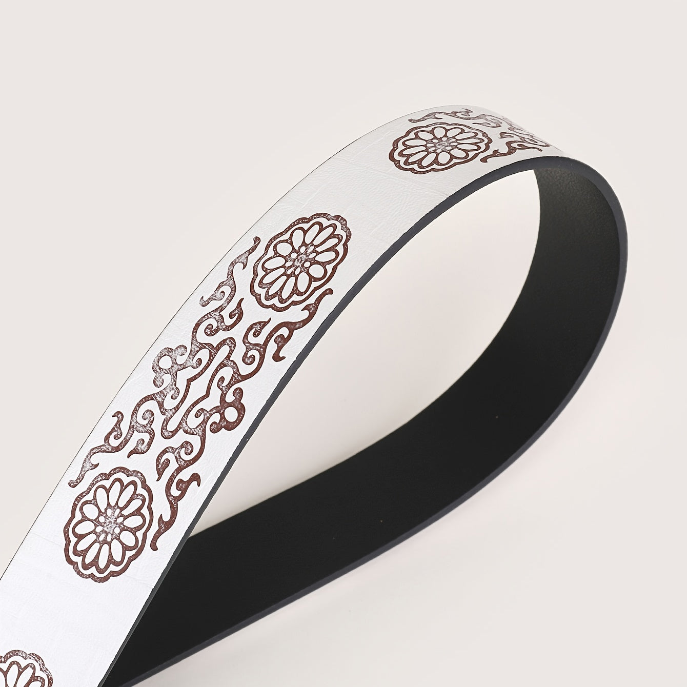 Embossed Bohemian Style Belt Vintage Western Style Cowboy PU Leather Belt