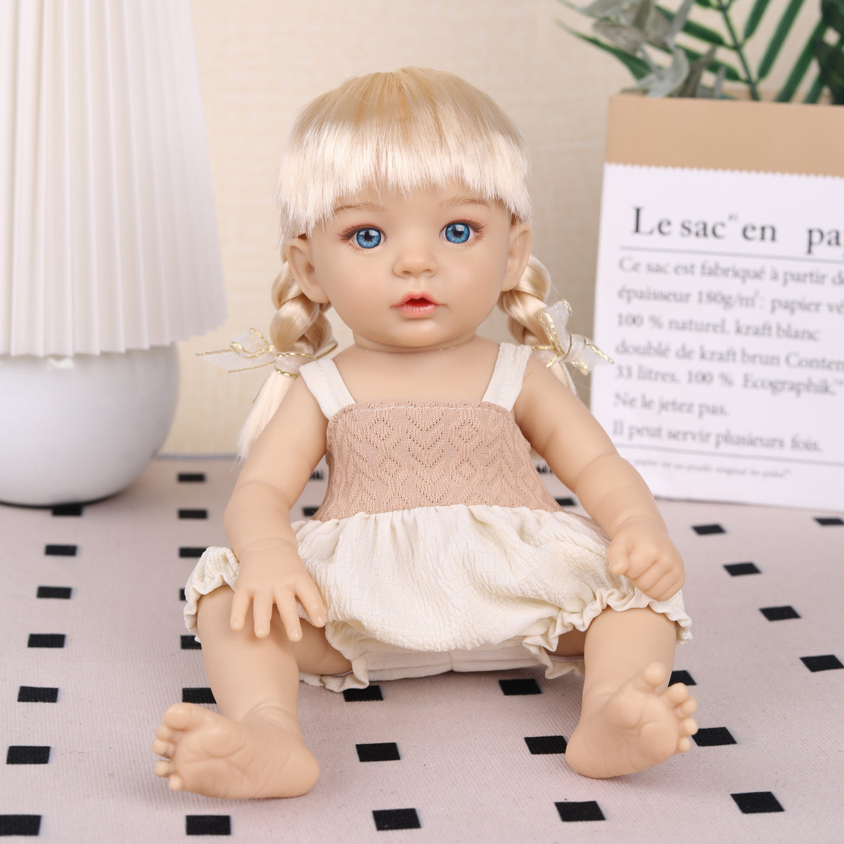 AKODEERD 12 Inch Doll Eyes Outfit Movable Limbs Vinyl Body Light Brown Gift