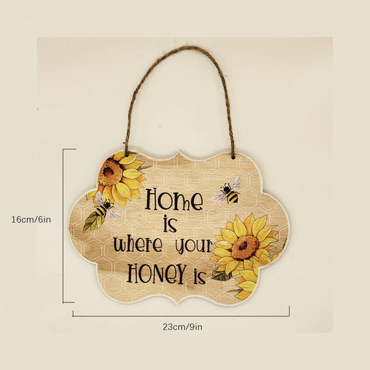 Wooden Beehive Hanging Decoration for Festive Home Decor