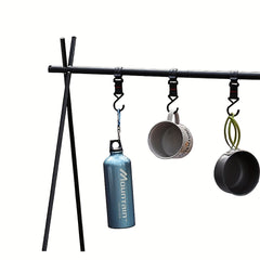 Portable Tripod Camping Hanging Rack with Hook Cookware and Clothes Drying Shelf