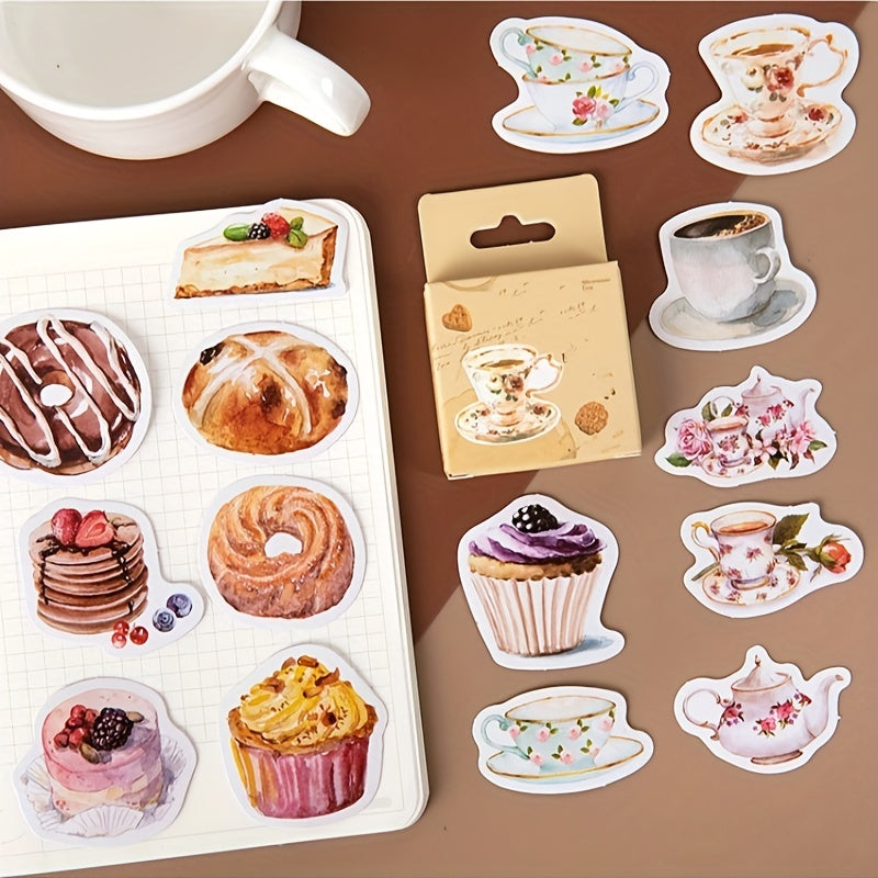 46pcs Afternoon Tea Decorative Stationery Stickers Set Scrapbooking DIY Album