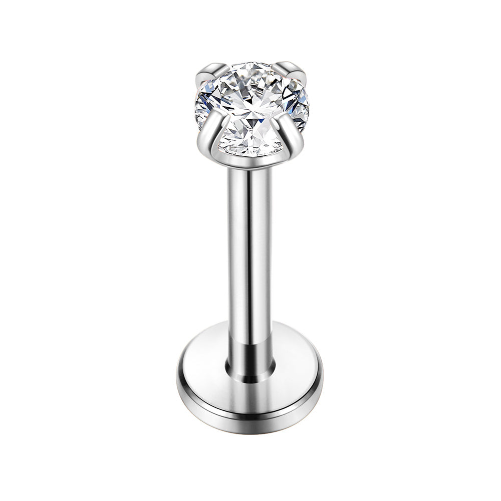 Stainless Steel Zircon Lip Nail Studs Women's Piercing Jewelry