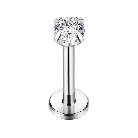 Stainless Steel Zircon Lip Nail Studs Women's Piercing Jewelry
