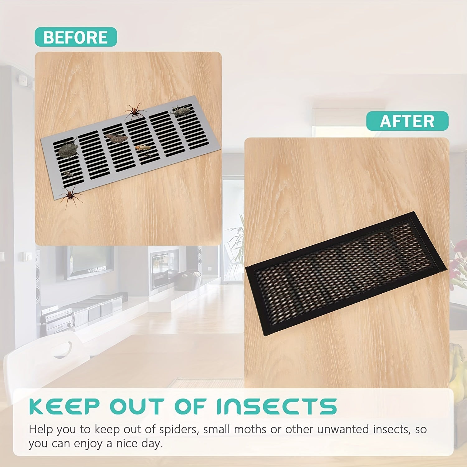 5pcs Sticky Vent Mesh Covers for Home Floor Wall Ceiling Air Vent Filters