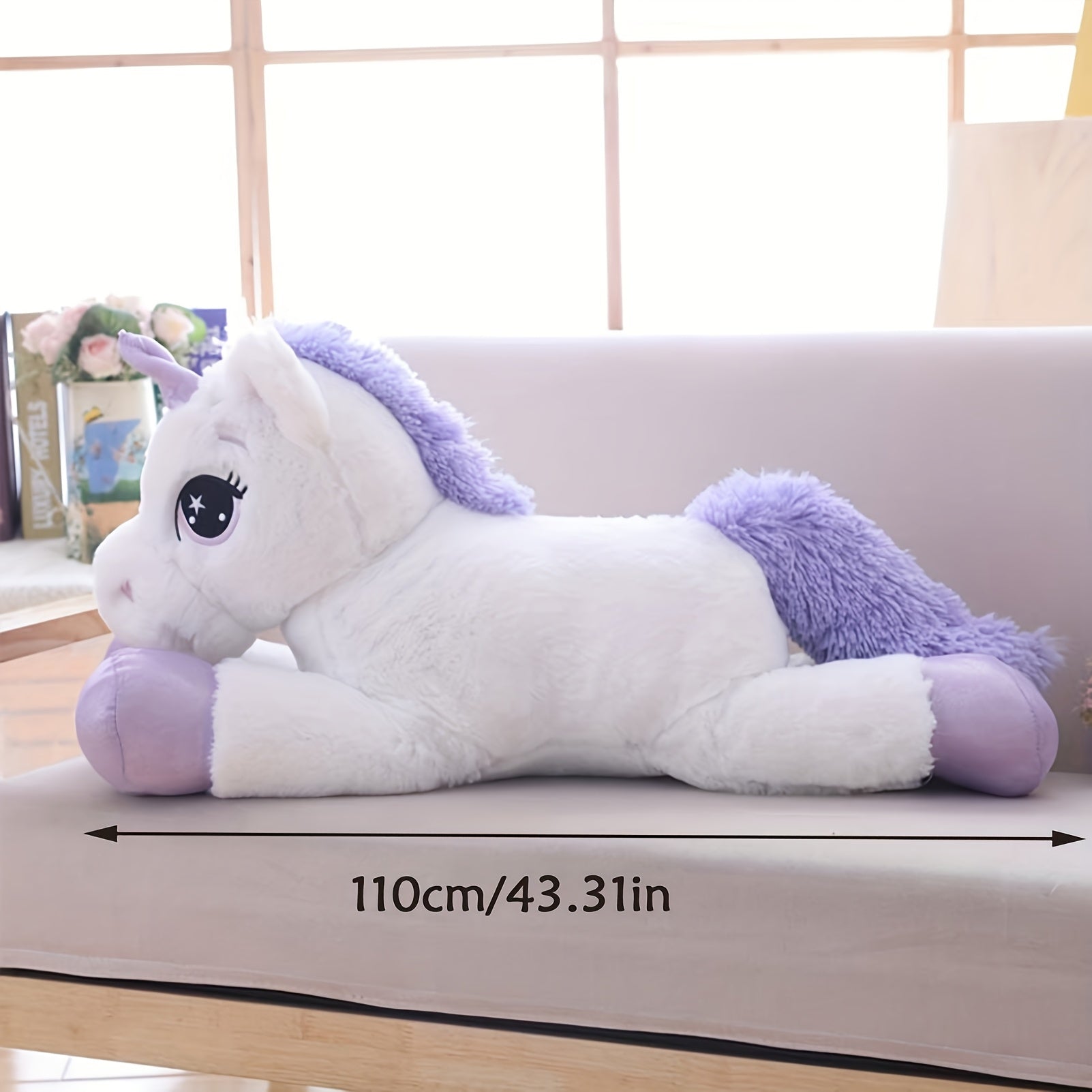 110cm Unicorn Plush Toy Soft Rainbow Stuffed Animal