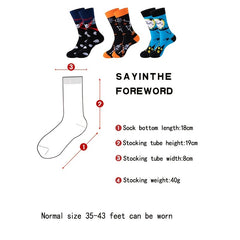 Halloween Cartoon Cotton Mid-calf Socks for Men and Women