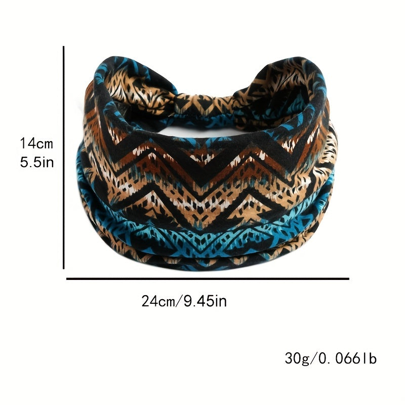 Boho Style Elastic Sports Headband Wide Brim Yoga Headband