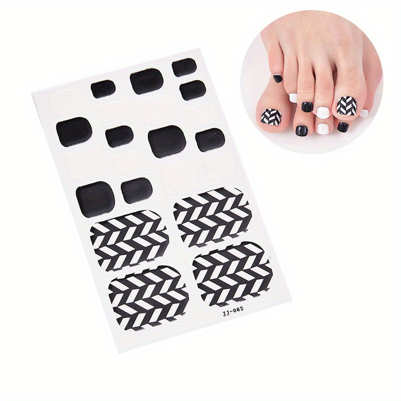 Self Adhesive Toe Nail Stickers Decals Full Wraps for Women Girls