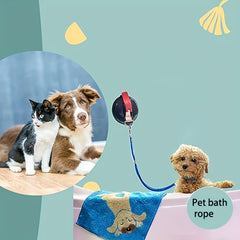Adjustable Dog Bathing Tether with Suction Cup for Grooming