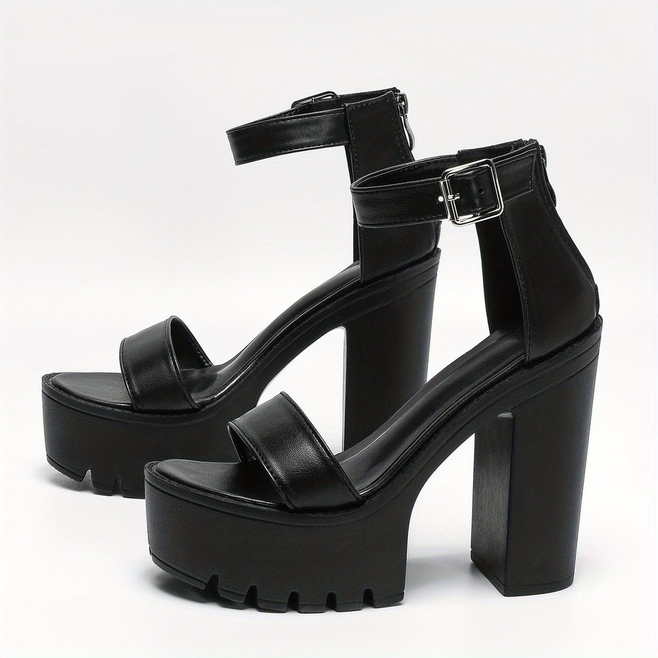 Women's Platform Sandals Open Toe Chunky Heel Shoes