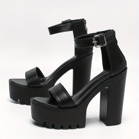 Women's Platform Sandals Open Toe Chunky Heel Shoes