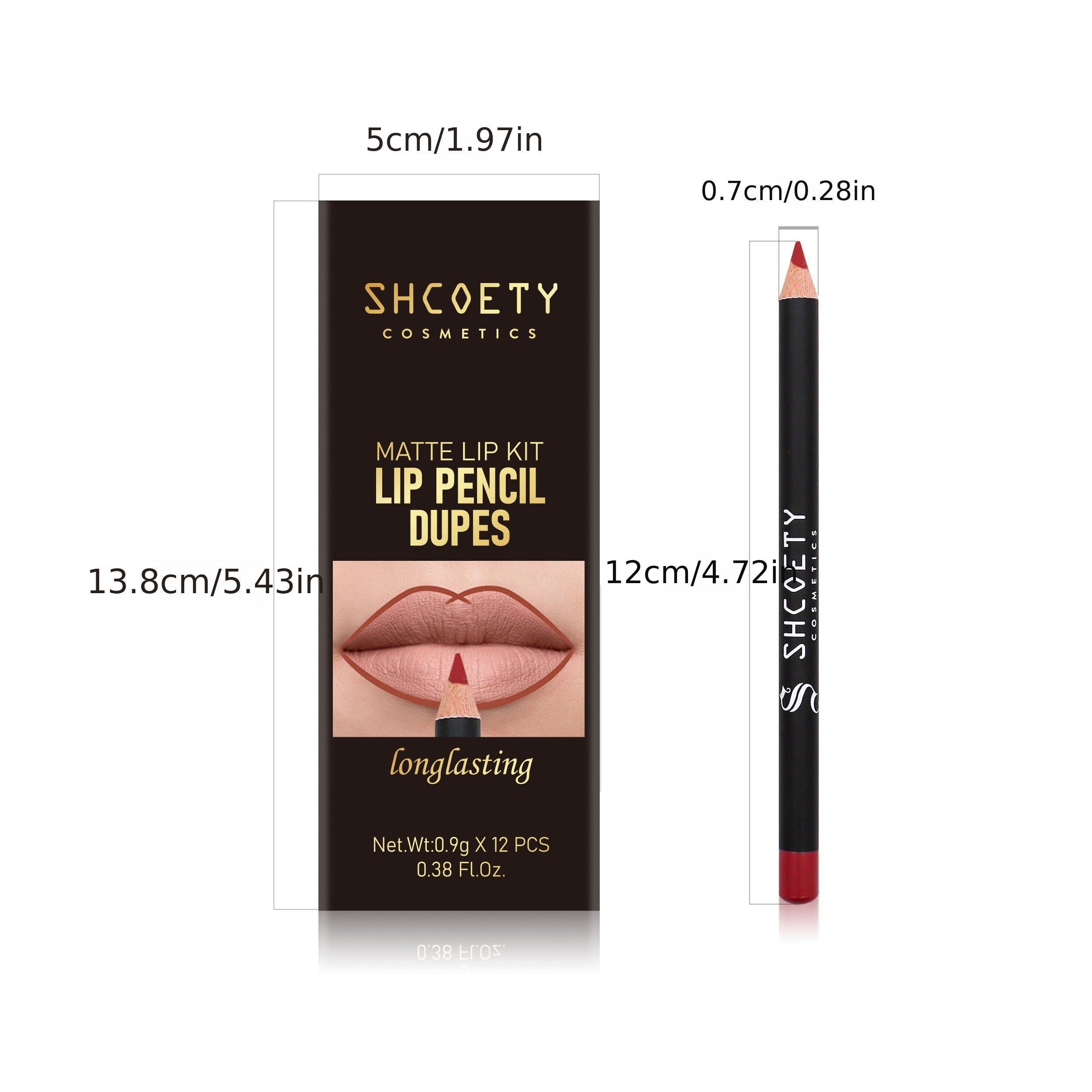 12pcs Lip Liner Set Waterproof Long Lasting Natural Look Lip Liner Crayon